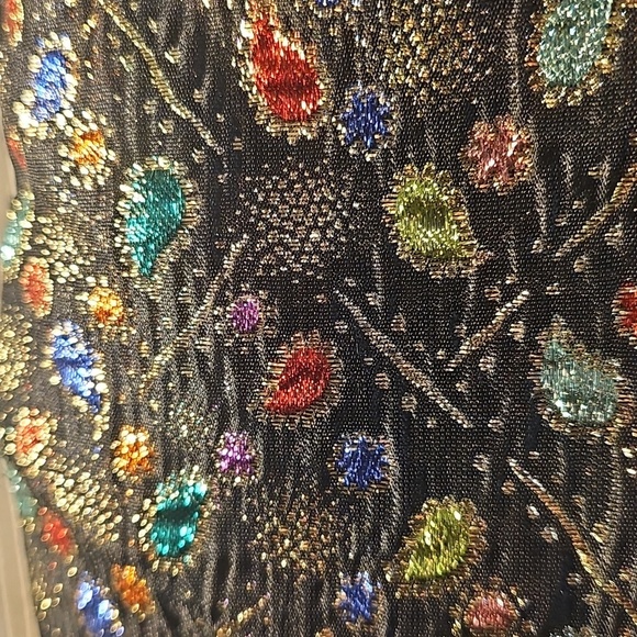 Vintage 80's Glam Women's Partique NY Jeweled Brocade Cropped Blazer Small - Picture 5 of 13